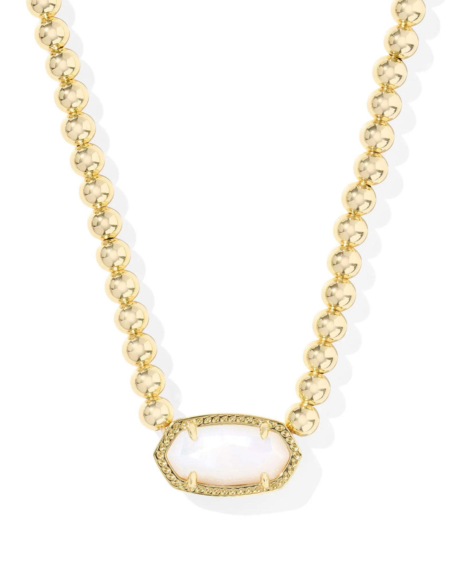 Beaded Elisa Necklace Gold Ivory MOP