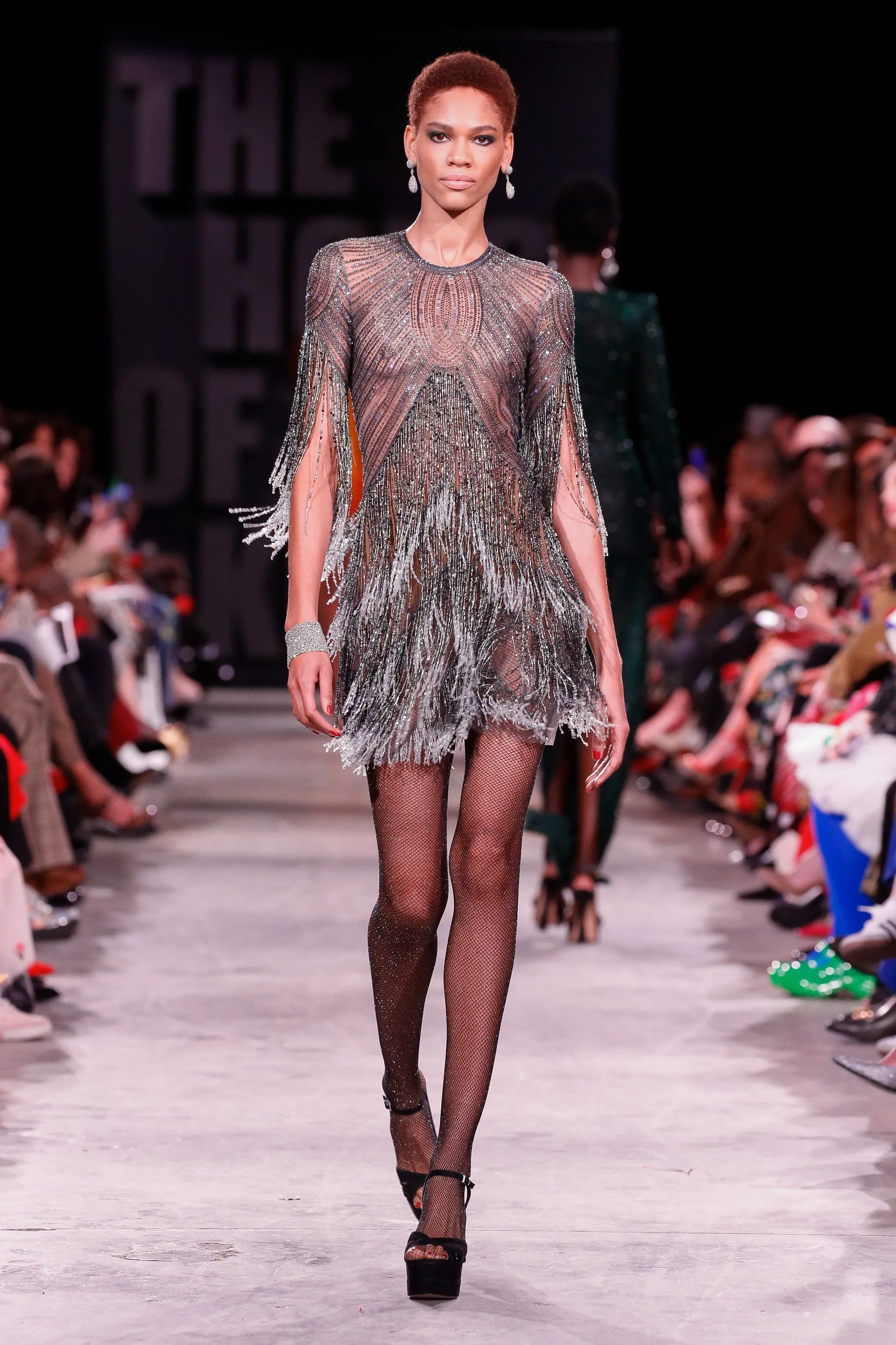 Beaded Fringe Mini Dress