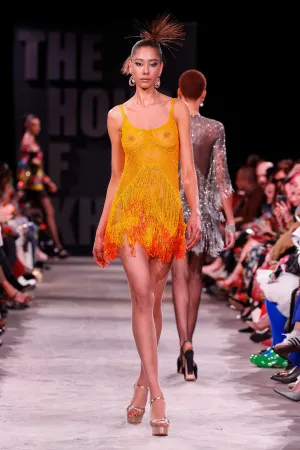 Beaded Fringe Mini Dress