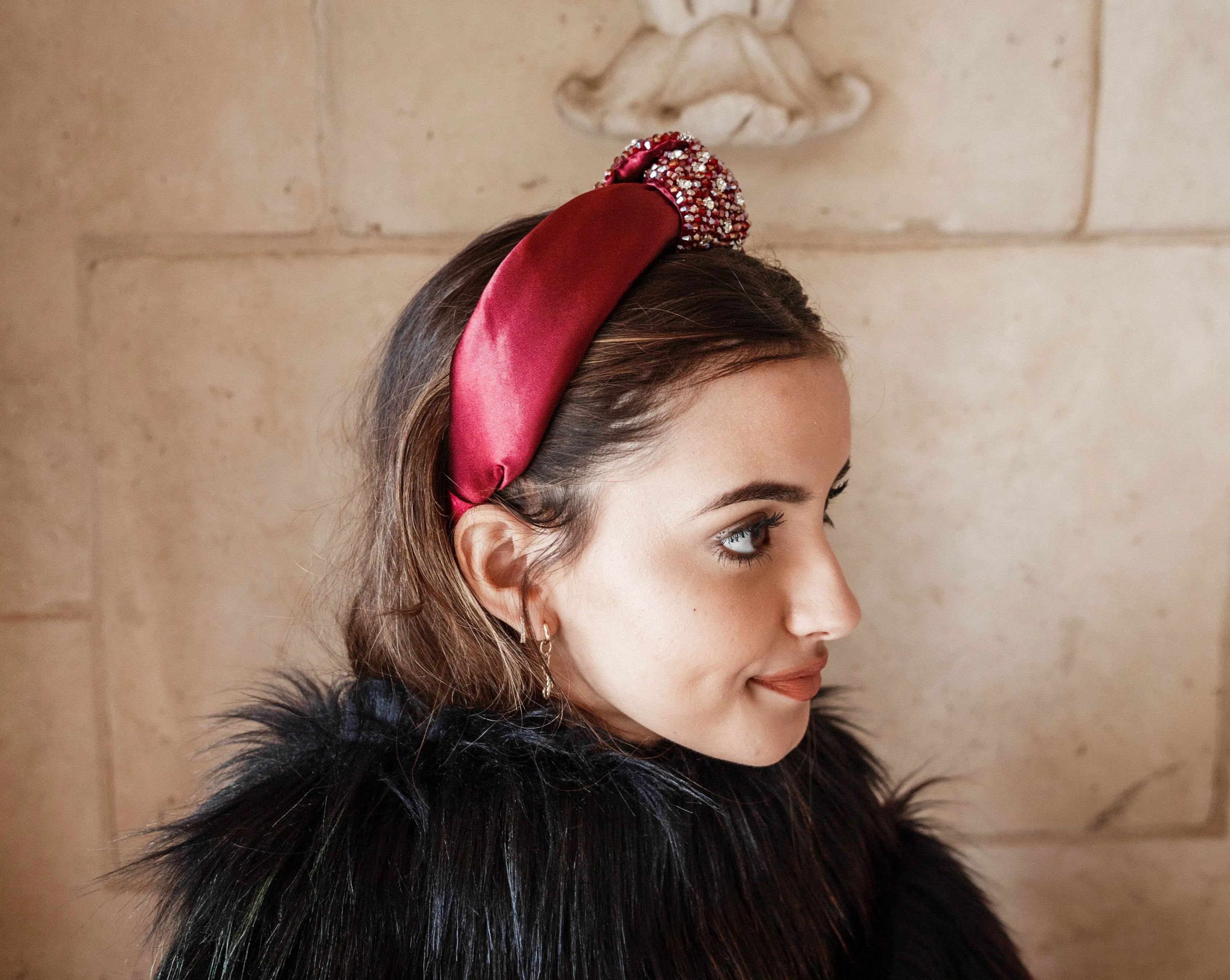 Burgundy Knot Headband