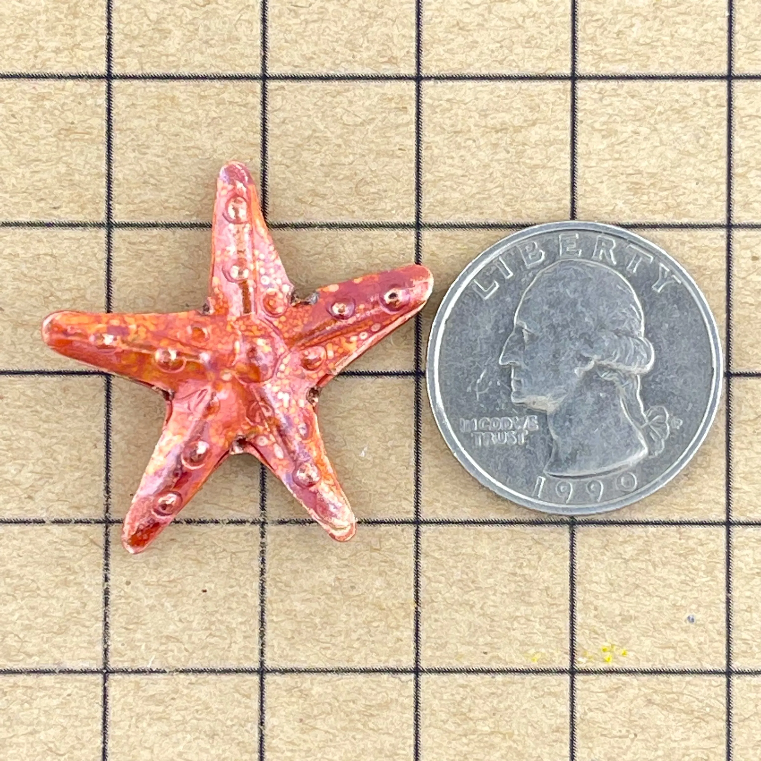 Copper Star Fish Bead