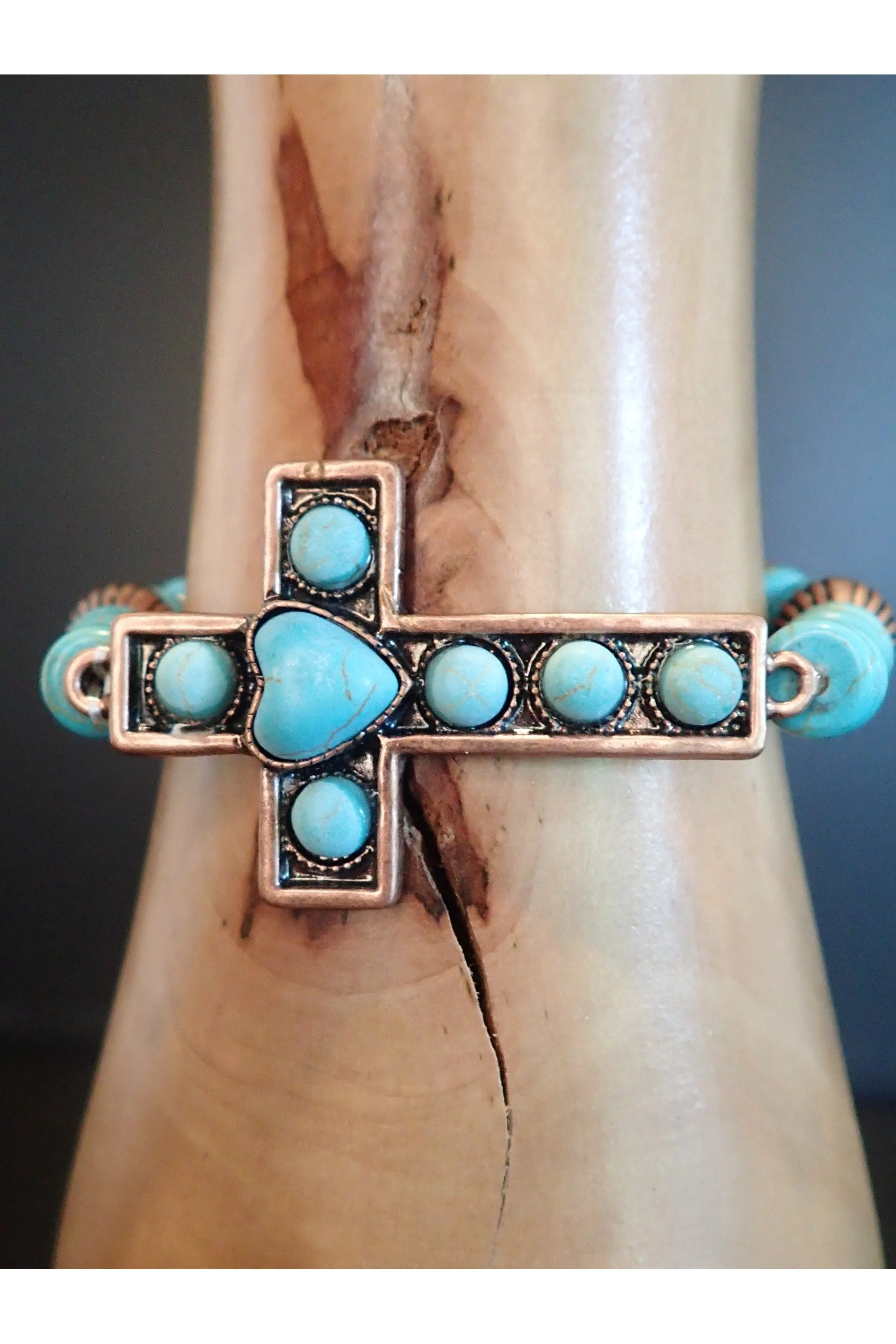 Emma Turquoise Teardrop Earrings Set in Copper Metal