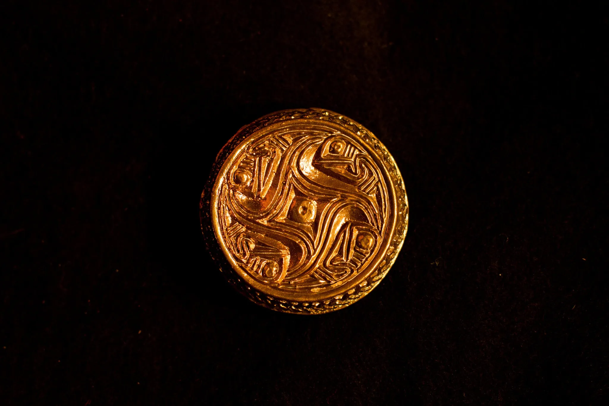 Frankish - Germanic Round Brooch - Chip Carved! - A-60
