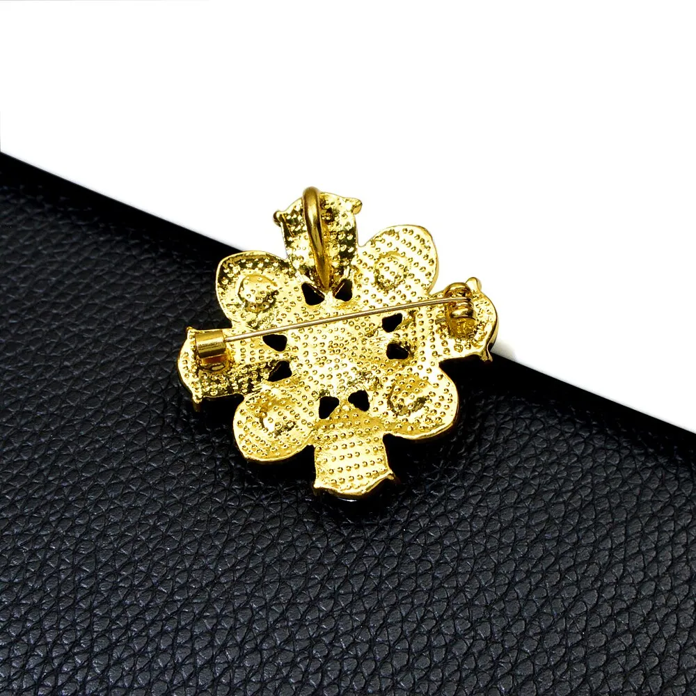 Green Vintage Cross Brooches For Women