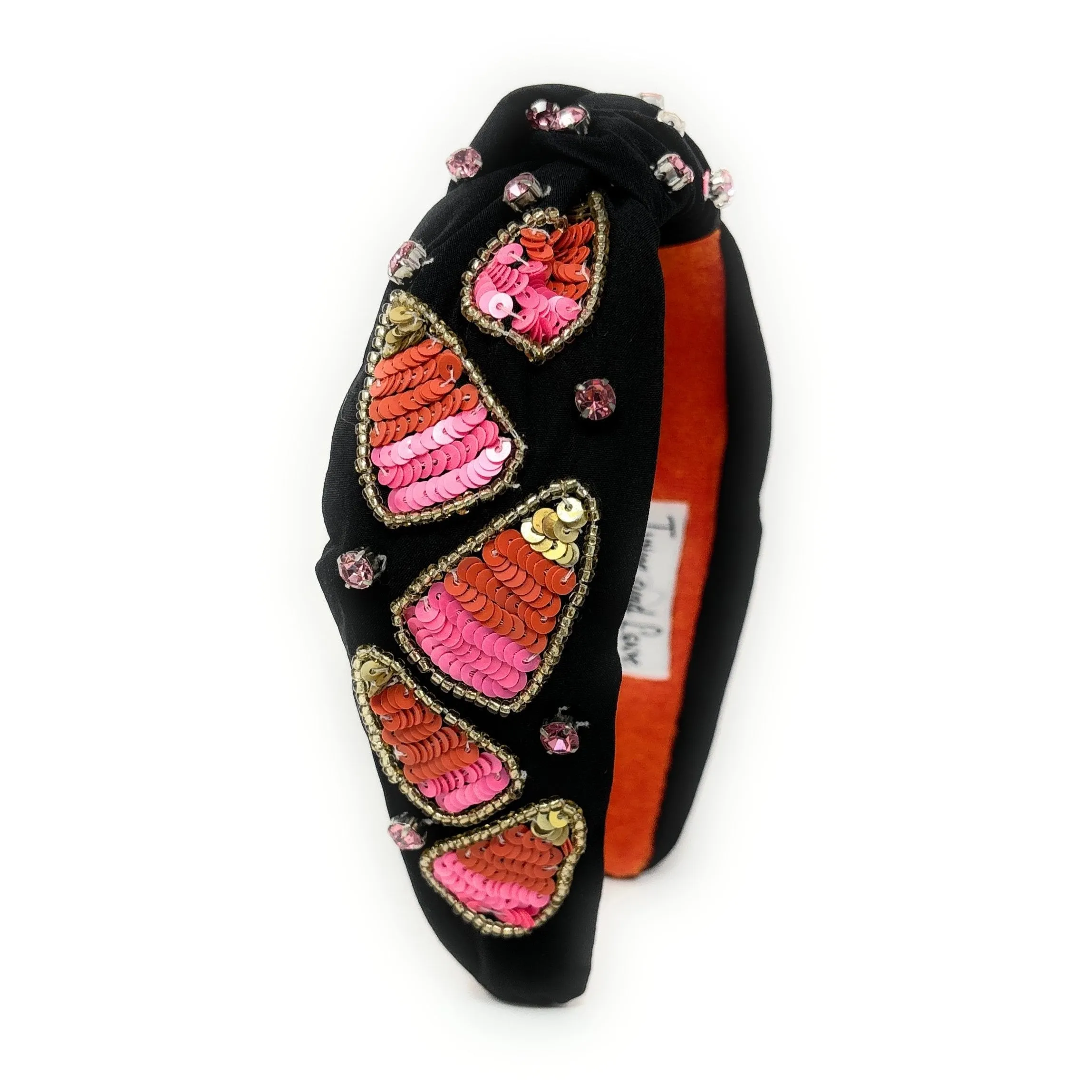 Hand Beaded Candy Corn Knot Headband
