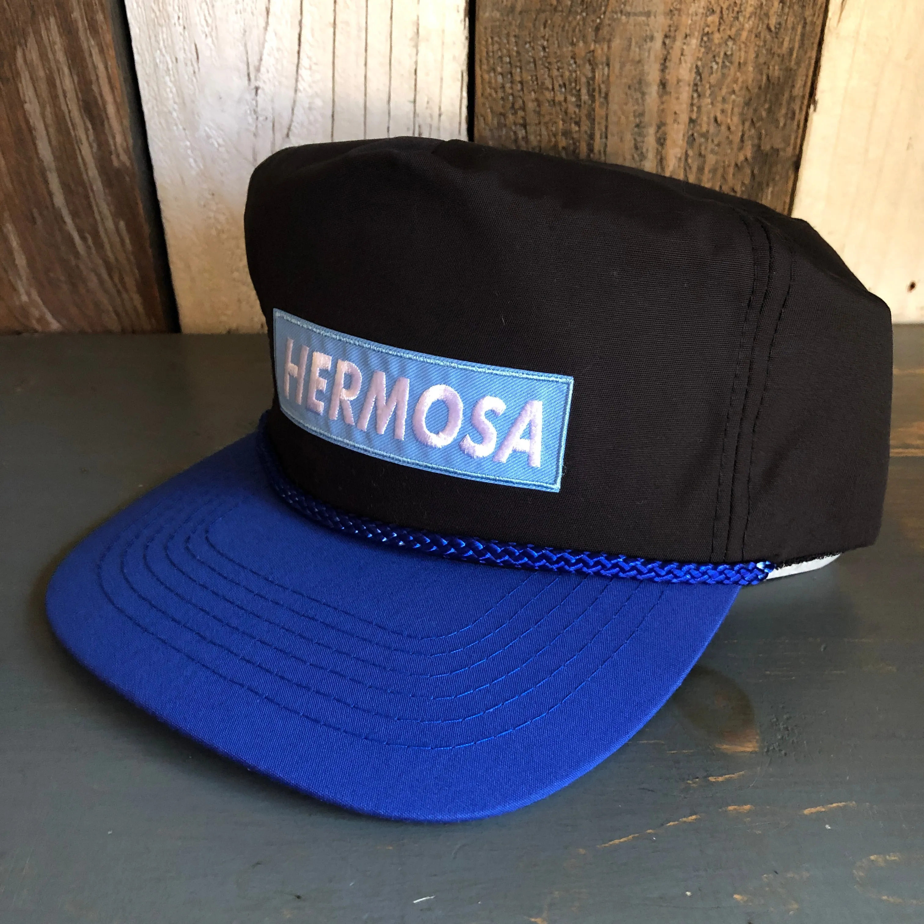 Hermosa Beach BLUE SUPREME HERMOSA 5 Panel High Crown Baseball Cap - Royal Blue/Black