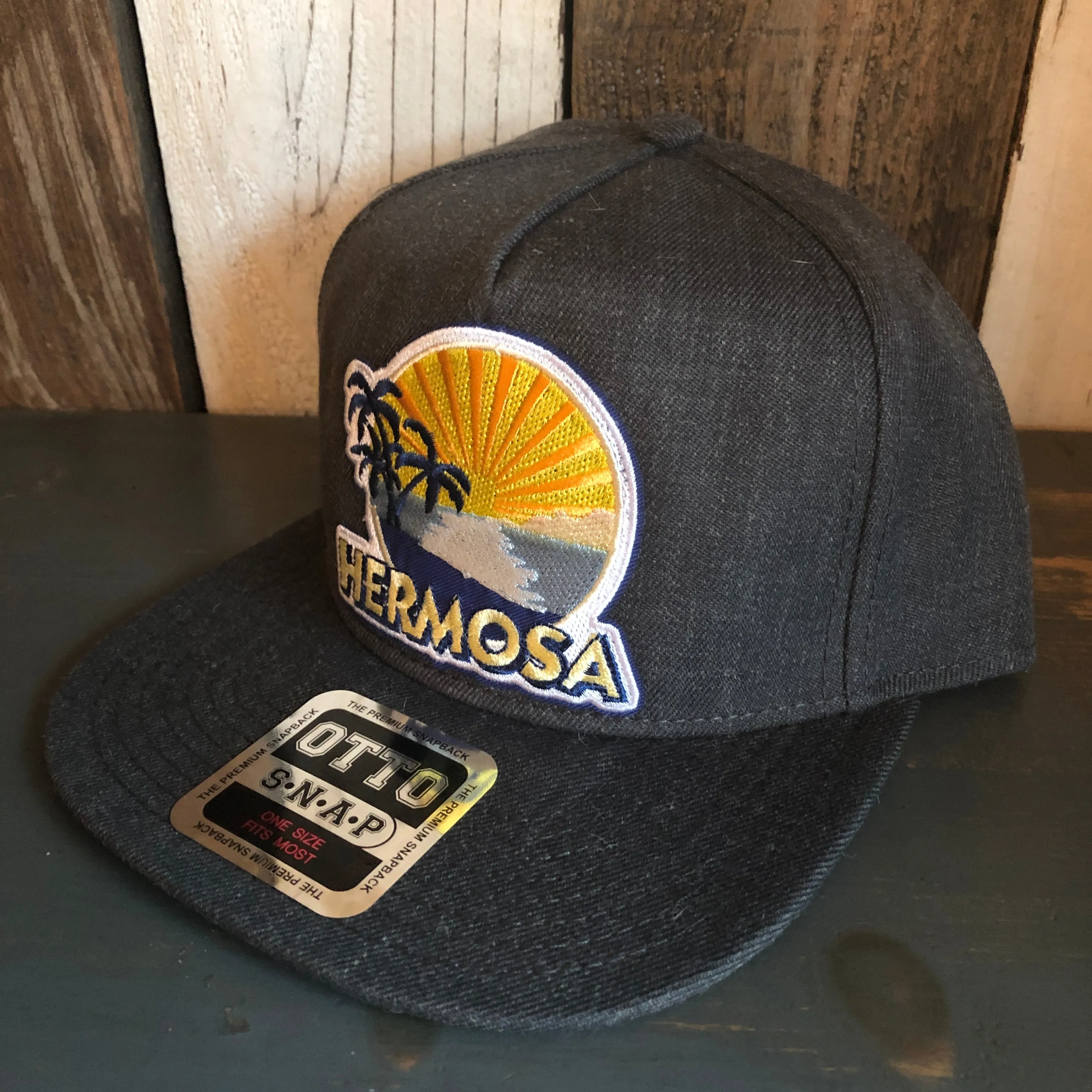 Hermosa Beach FIESTA 5-Panel Mid Profile Snapback Hat - Heather Black