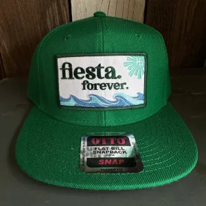 Hermosa Beach FIESTA FOREVER :: 6-Panel Mid Profile Snapback Hat - Kelly Green