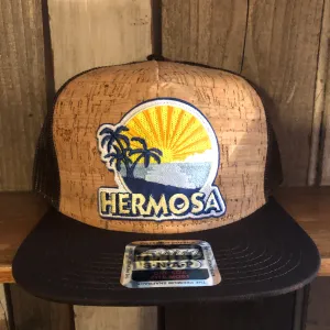 Hermosa Beach FIESTA Premium Cork Trucker Hat (Brown)