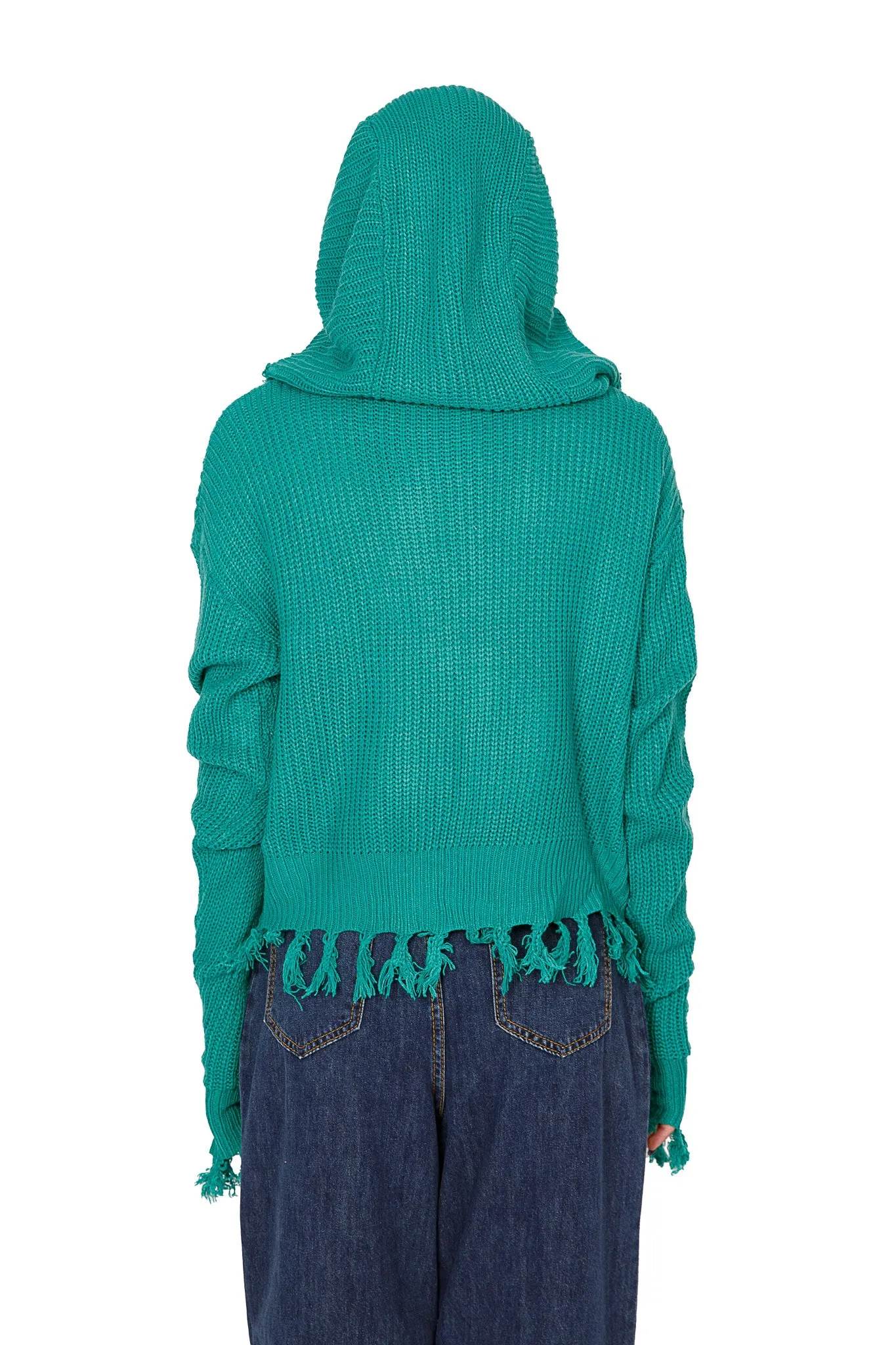 HOODED CARDIGAN WITH FRINGES