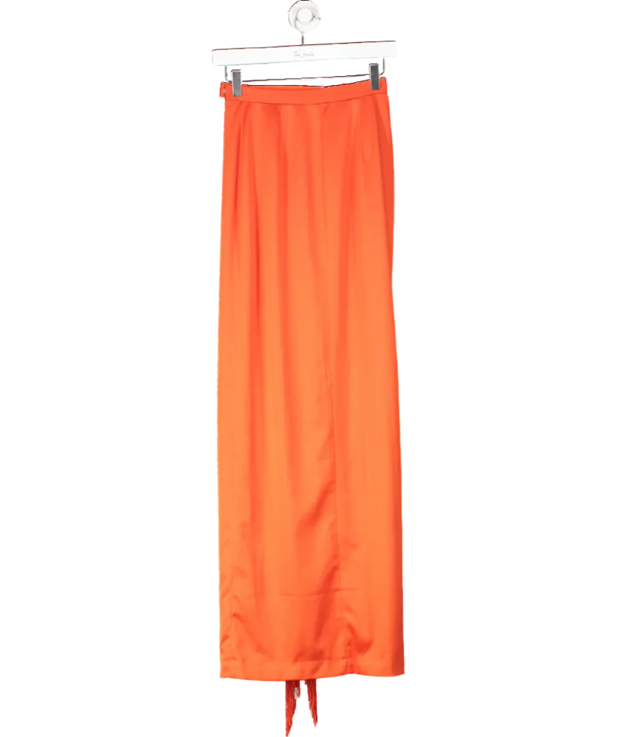 House of CB Red Kartiki Fringe Wrap Maxi Skirt UK XS