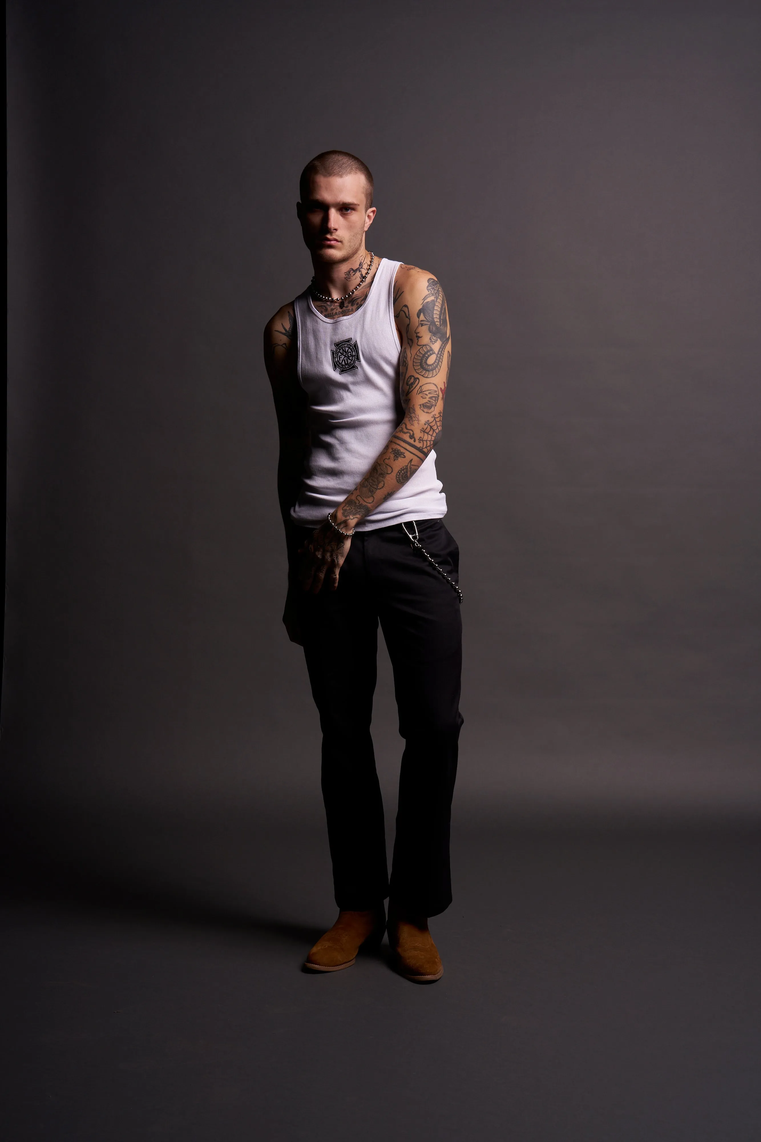Iron Cross "Ribbed" Tank in White