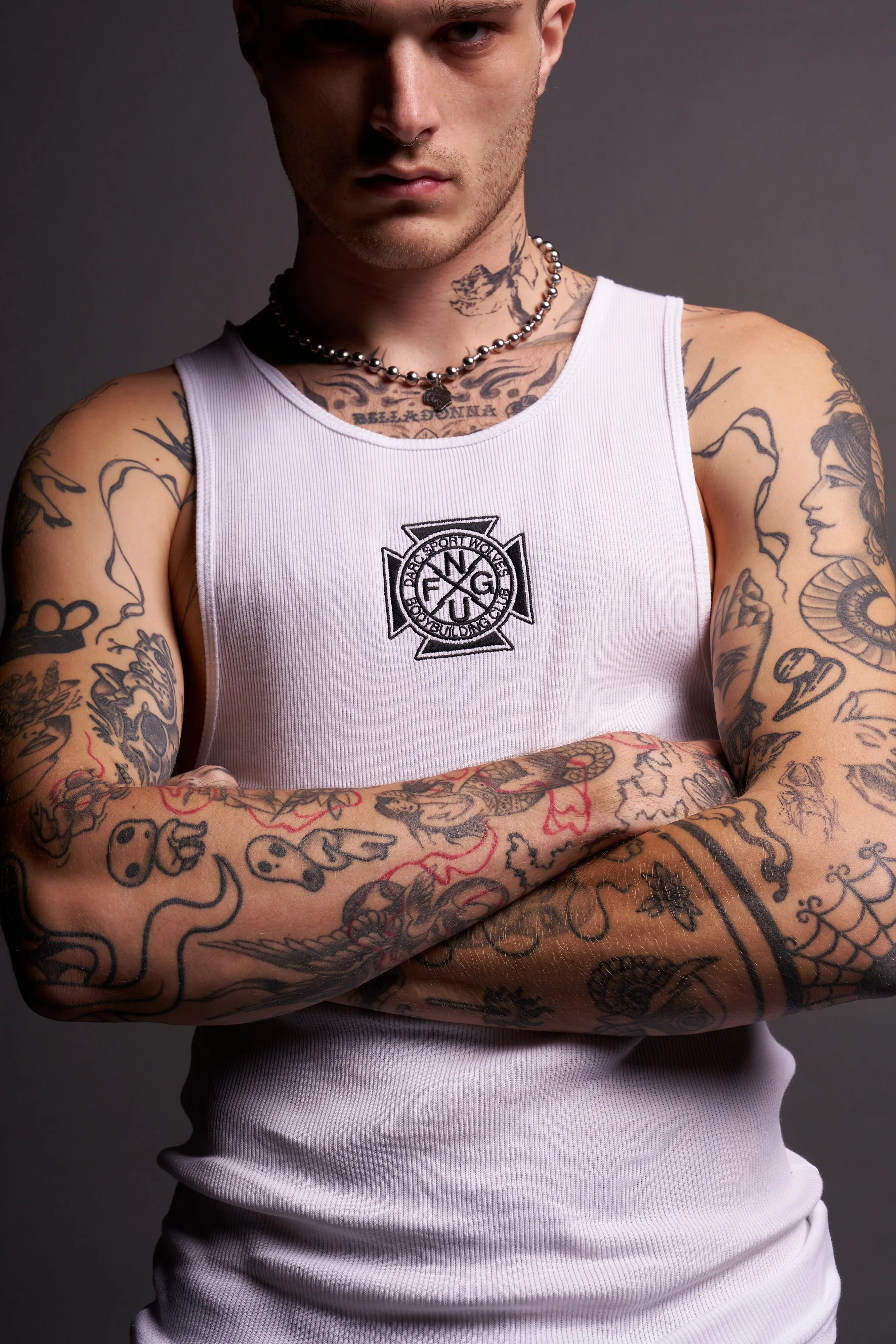 Iron Cross "Ribbed" Tank in White