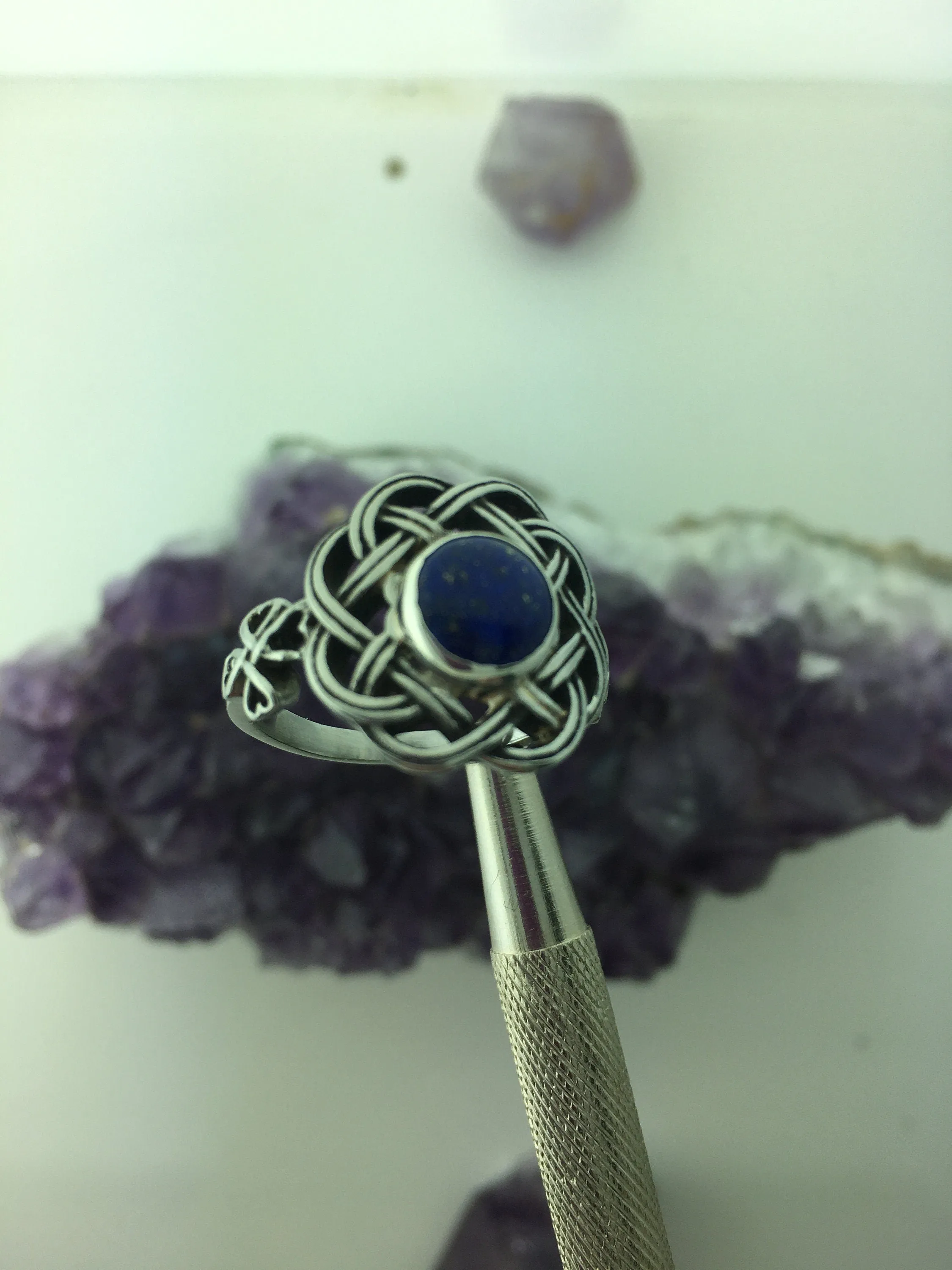 Lapis Eternity Celtic Knot Ring. (HM103)