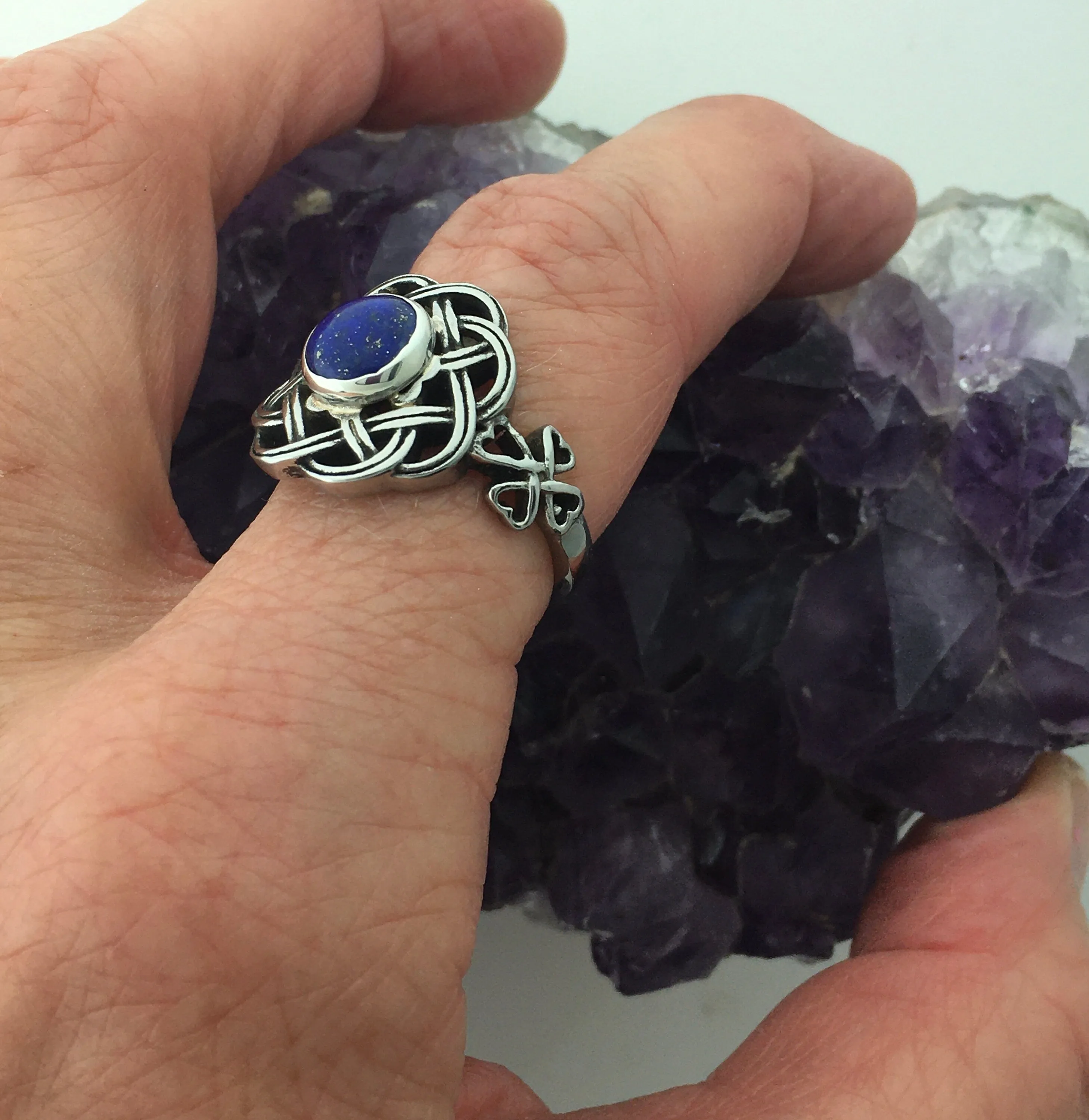 Lapis Eternity Celtic Knot Ring. (HM103)