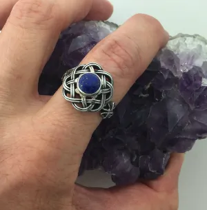 Lapis Eternity Celtic Knot Ring. (HM103)
