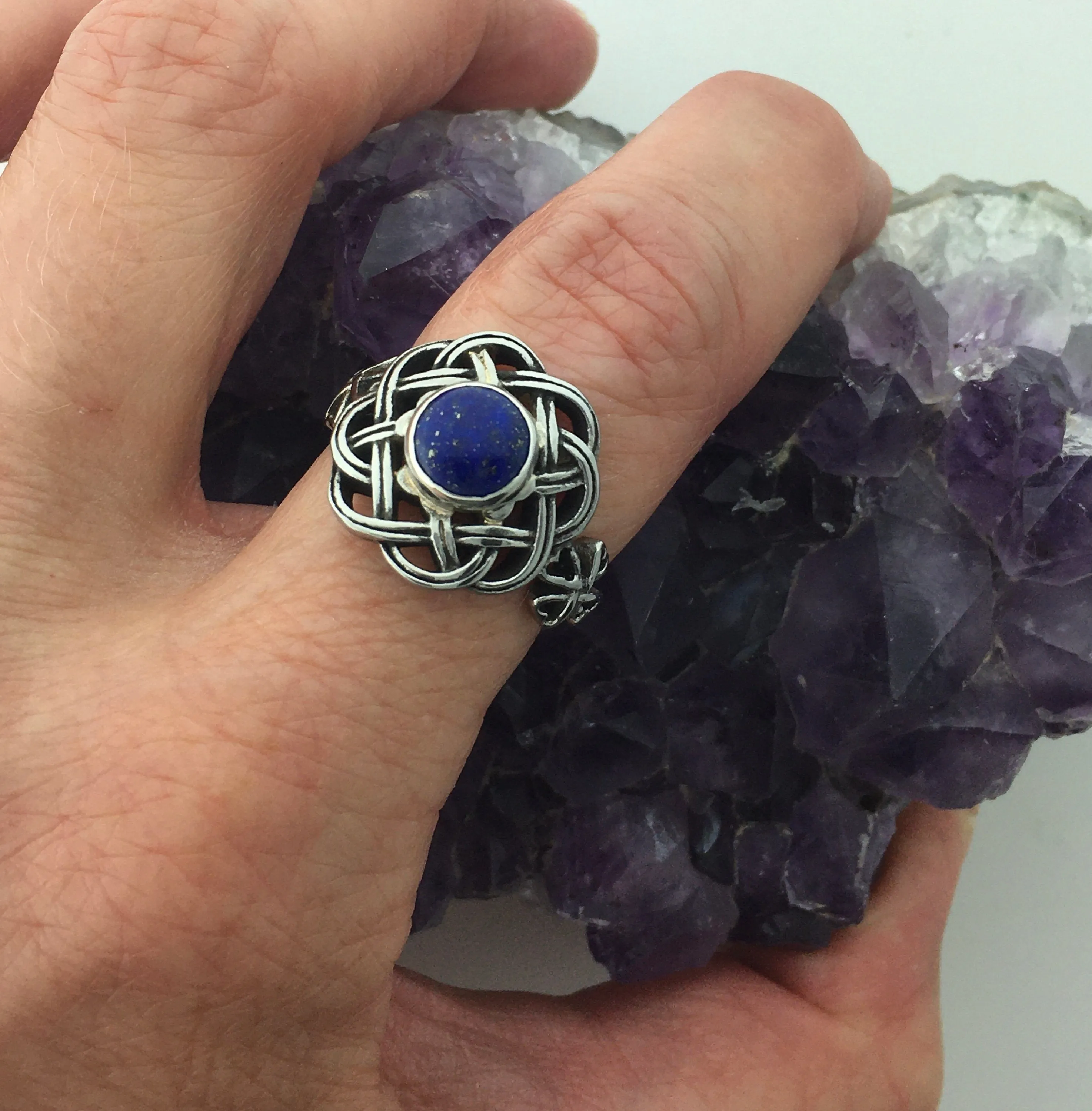 Lapis Eternity Celtic Knot Ring. (HM103)