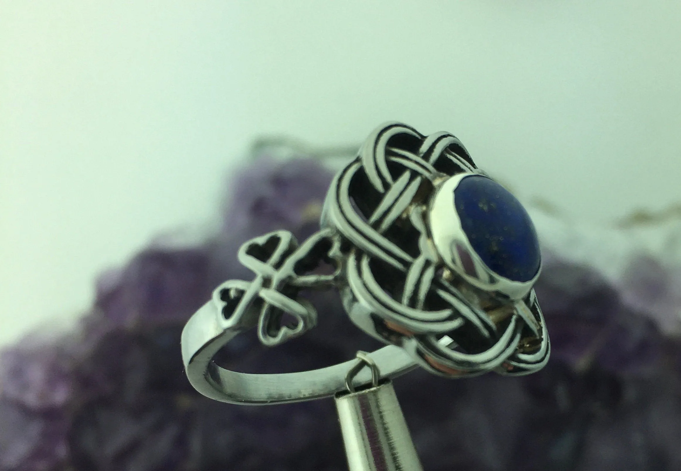 Lapis Eternity Celtic Knot Ring. (HM103)