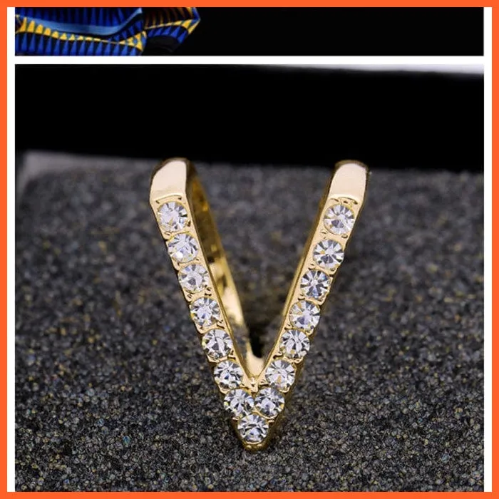 Letter Shape Crystal Brooch Pin | Fashion Pearl Shawl Buckle Clip Scarf