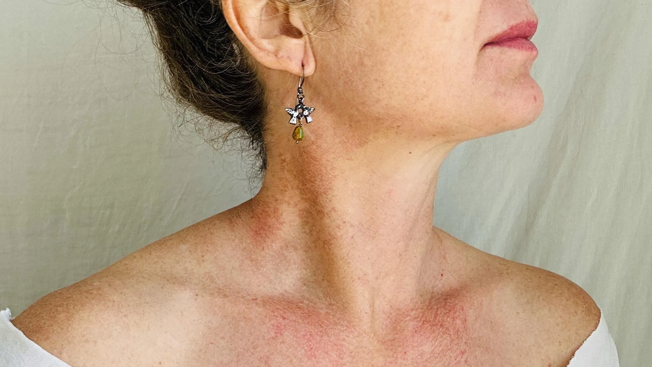 Mexican Love Bird Earrings. Cast Sterling Silver Jewelry from Oaxaca. 2400