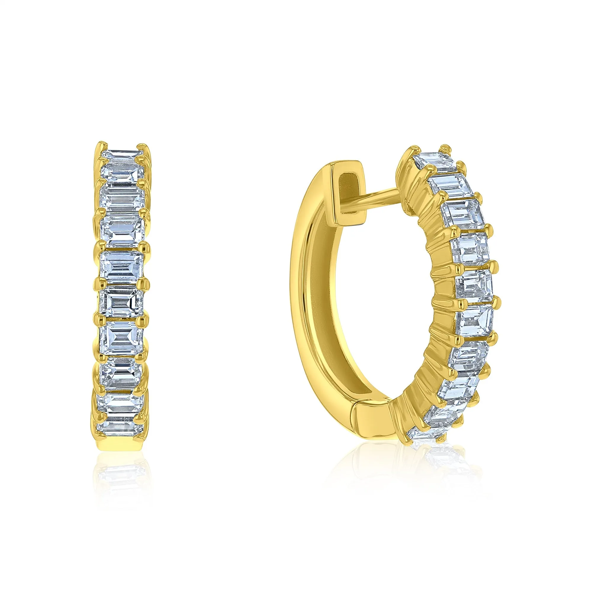 Millie Baguette Diamond Hoops
