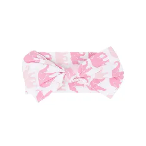 Pink Elephant Baby Bow