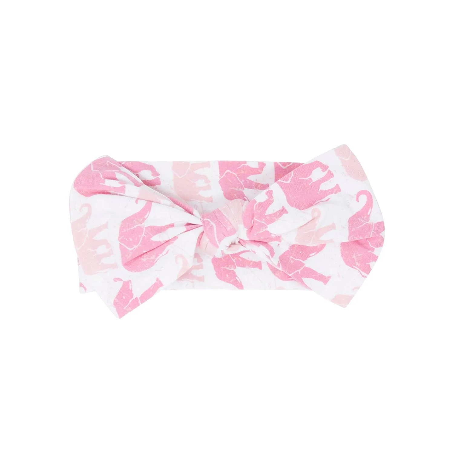 Pink Elephant Baby Bow