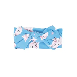 Pretty Pink Cat Baby Knotted Bow