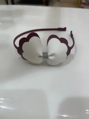 Scalloped bow headband