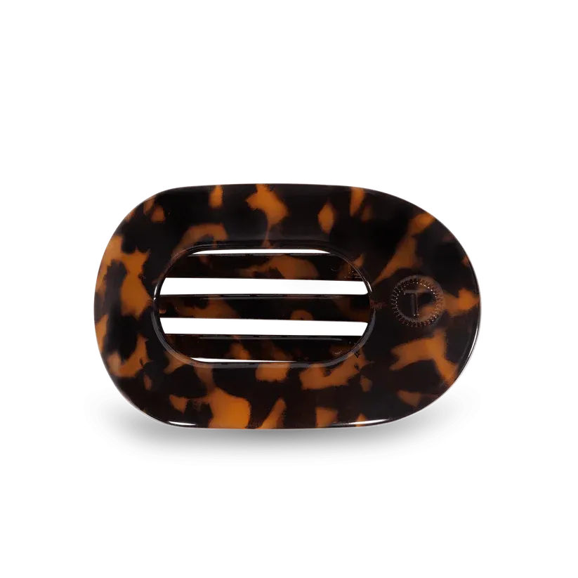 Tortoise Medium Flat Round Teleties Clip