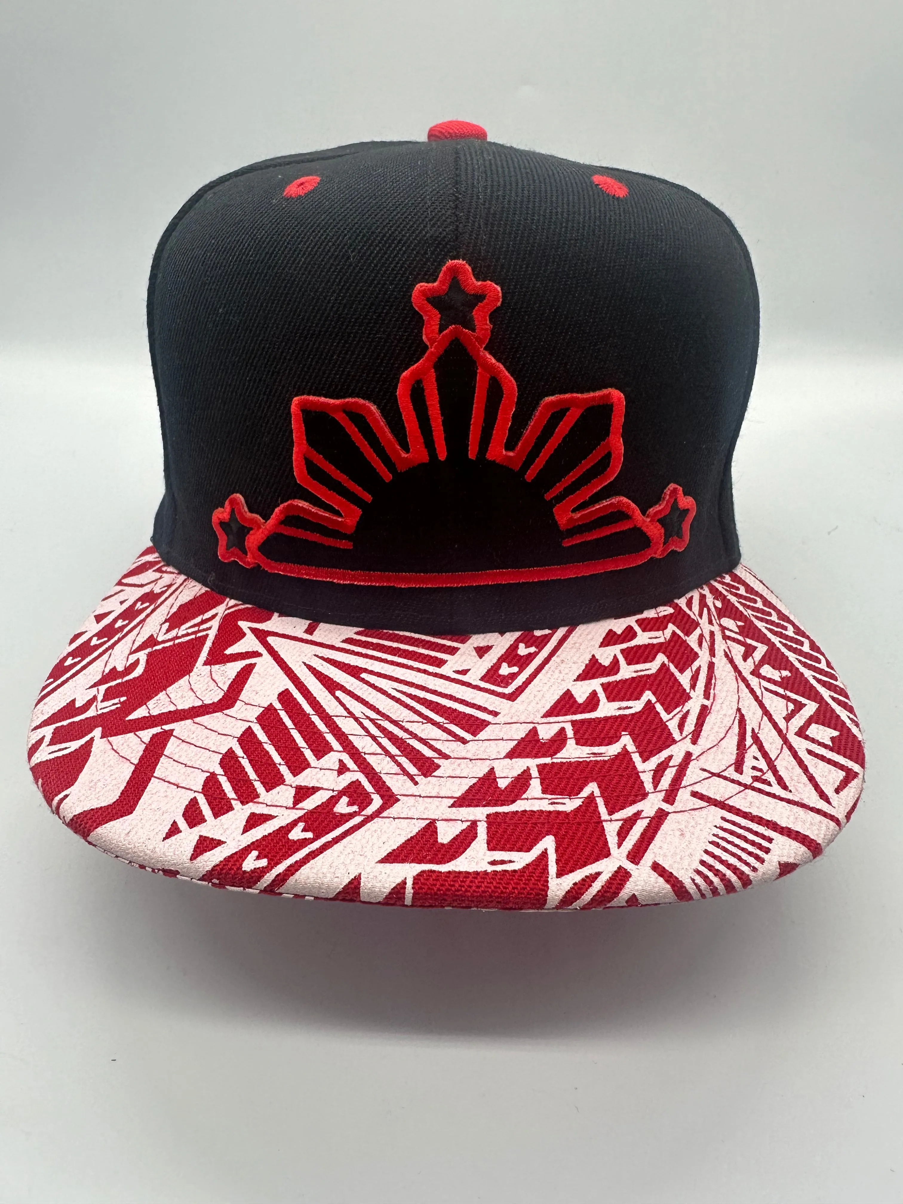 Tribal 3 Stars and Sun Black and Red Brim Philippines Islands