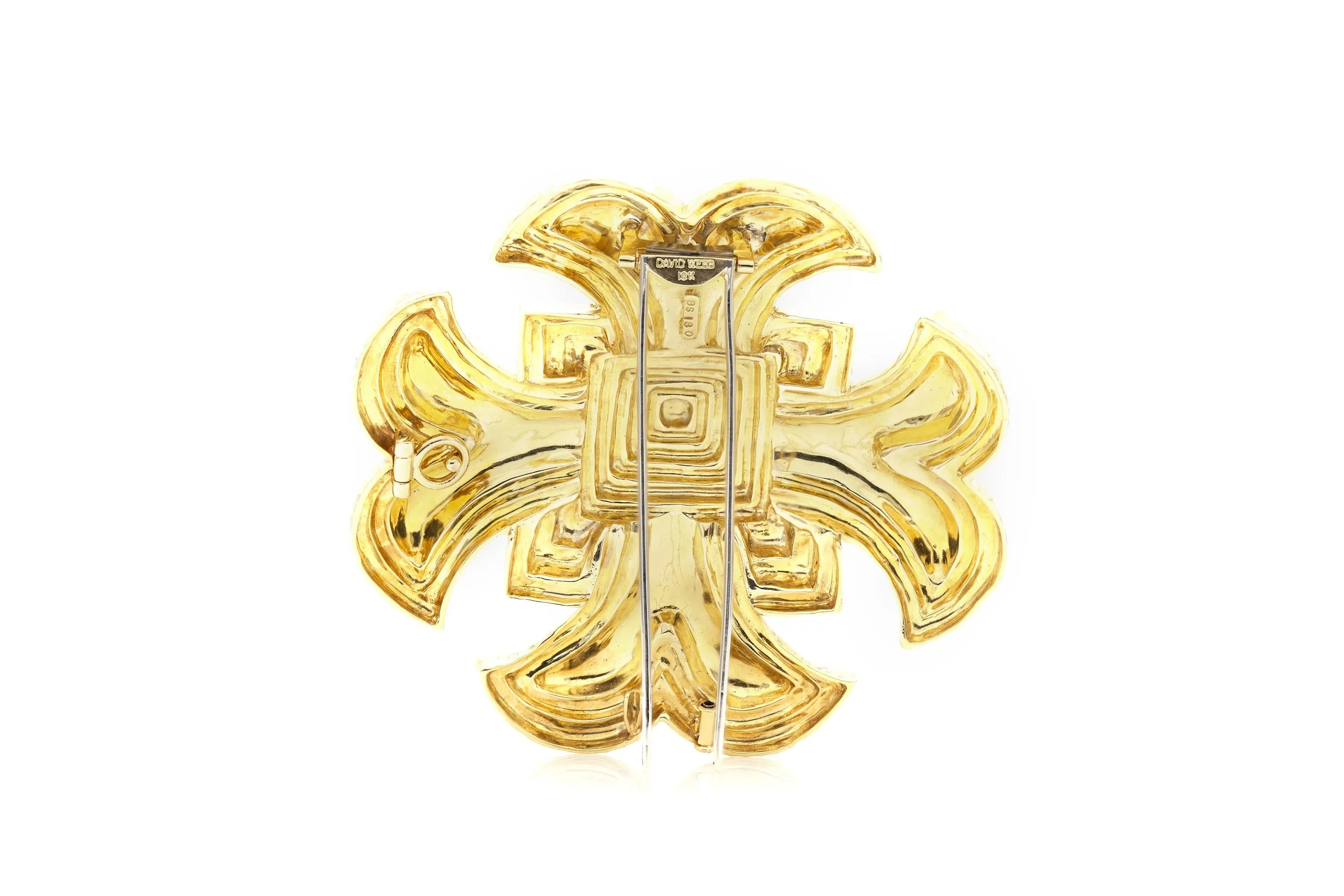 Vintage 1960s David Webb Gold Maltese Cross Brooch